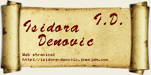 Isidora Denović vizit kartica